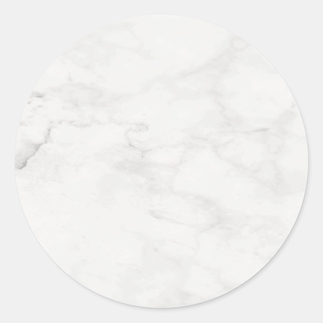 White Marble Elegant Blank Template Modern Classic Round Sticker (Front)