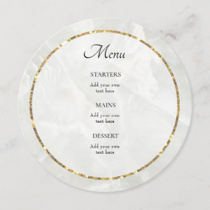 white marble elegant Menu
