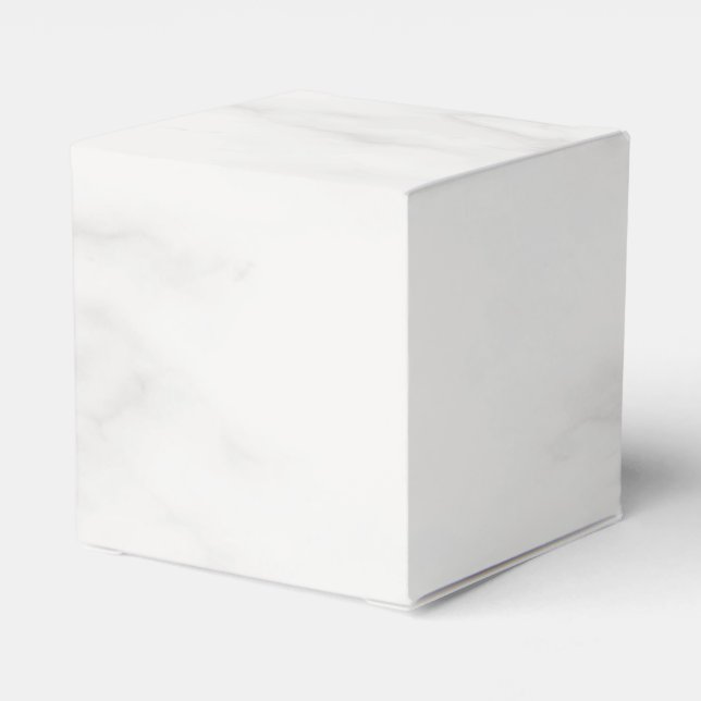 White Marble Elegant Modern Template Trendy Favour Box (Back Side)