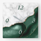 White Marble Emerald Green Agate Gold Glitter