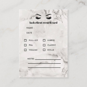 White Marble Eyelash Extension Client Consultation Business Card