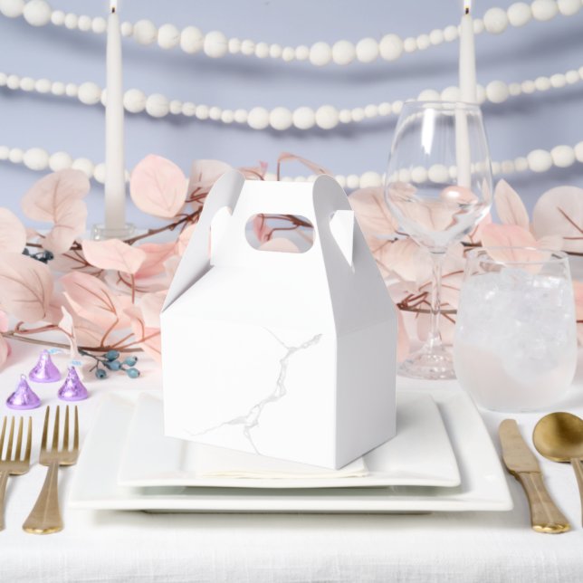 White Marble  Favour Box (Wedding)