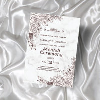 White Marble Floral Lace Islamic Mehndi Ceremony