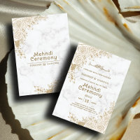 White Marble Floral Lace Islamic Muslim Mehndi