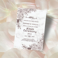 White Marble Floral Lace Islamic Nikah Ceremony