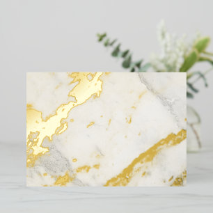 White Marble Foil Holiday Card