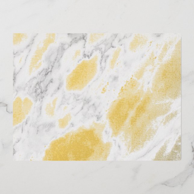 White Marble Foil Holiday Postcard (Front)