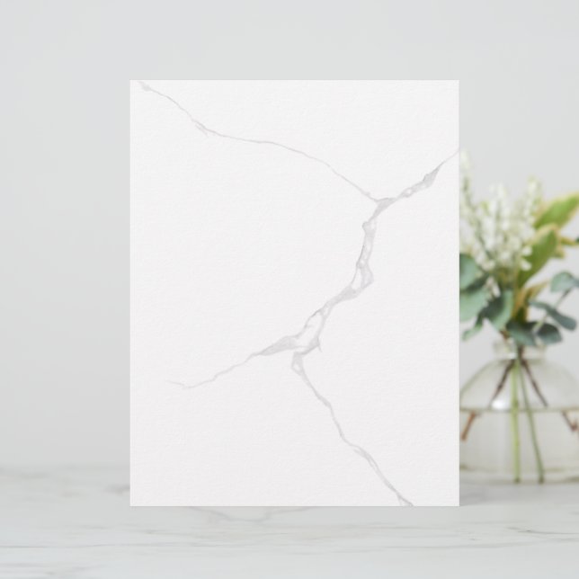 White Marble Folded Card  Custom Letterhead (Standing Front)