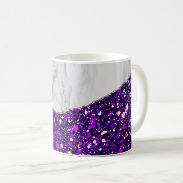 White Marble Gilded Black Agate Coffee Mug (Front Right)