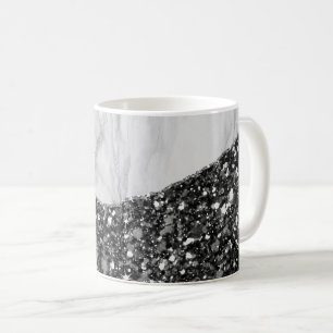White Marble Gilded Black Agate Coffee Mug