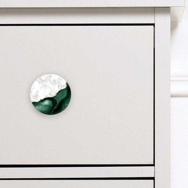 White Marble Gilded Emerald Green Agate Ceramic Knob (Creator Uploaded)