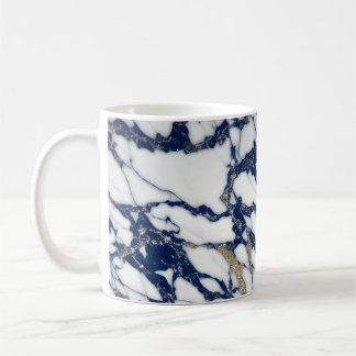 White Marble Gilded Navy Blue Agate Mug