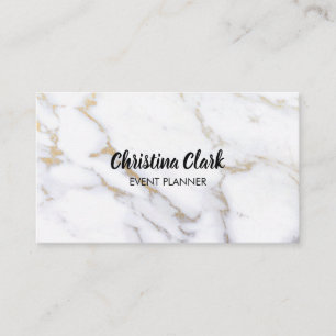 White Marble Gold Glitter Custom Personalised Business Card