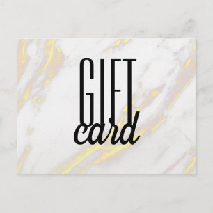 White Marble Golden Dust Black Letter Gift Card