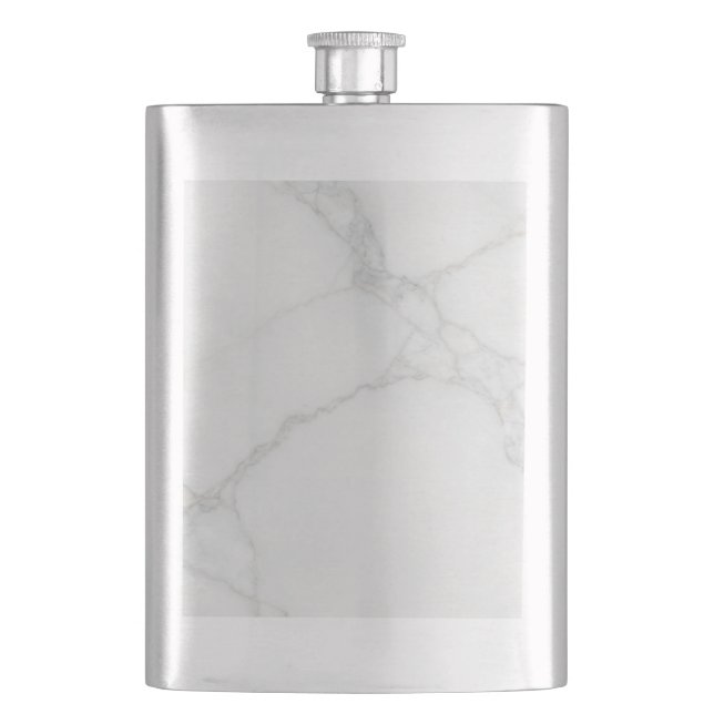 White Marble Hip Flask (Front)