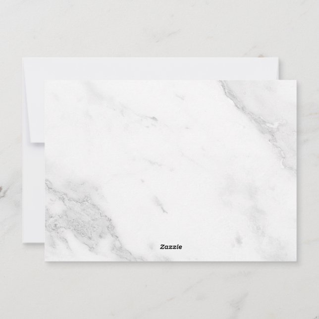 White Marble Holiday Card (Back)