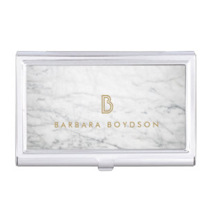 WHITE MARBLE INTERIOR DESIGNER Card Case