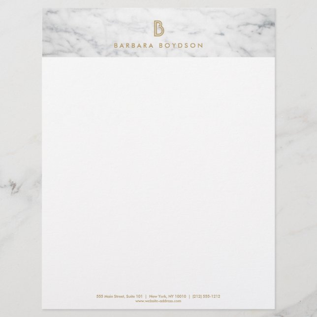 WHITE MARBLE INTERIOR DESIGNER Letterhead (Front)