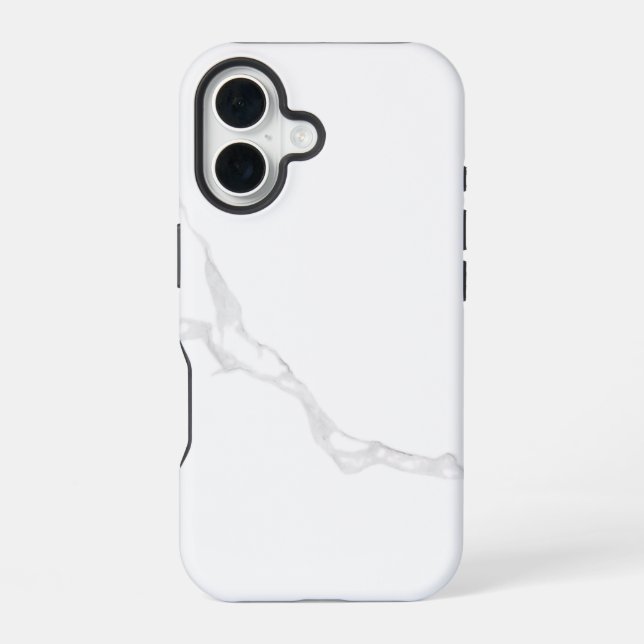 White Marble  iPhone 16 Case (Back)