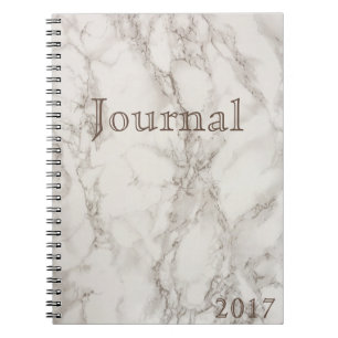 White Marble Journal Date Notebook