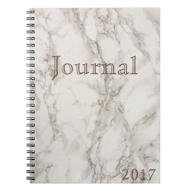 White Marble Journal Date Notebook (Front)