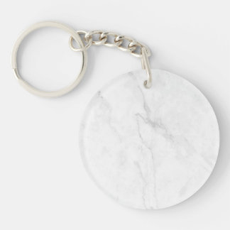White Marble Key Ring
