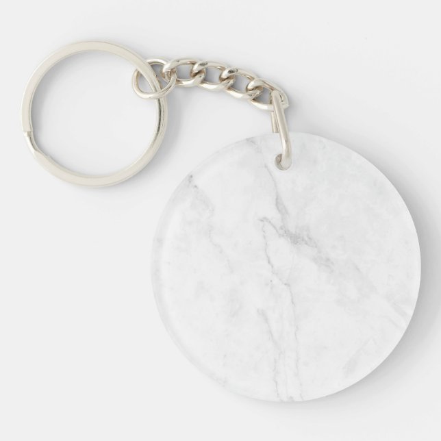  White Marble Key Ring (Front)