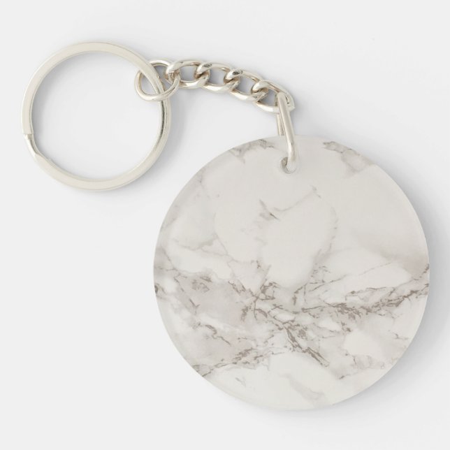 White Marble Key Ring (Front)