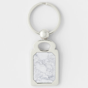 White marble key ring