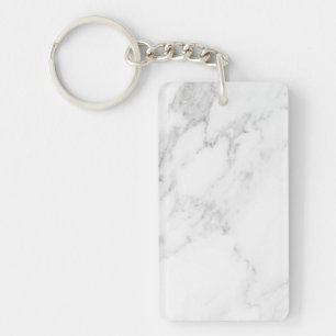 White Marble Key Ring