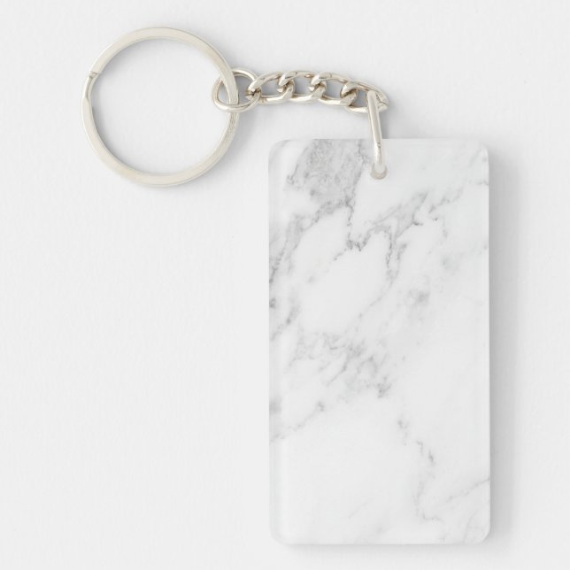 White Marble Key Ring (Front)