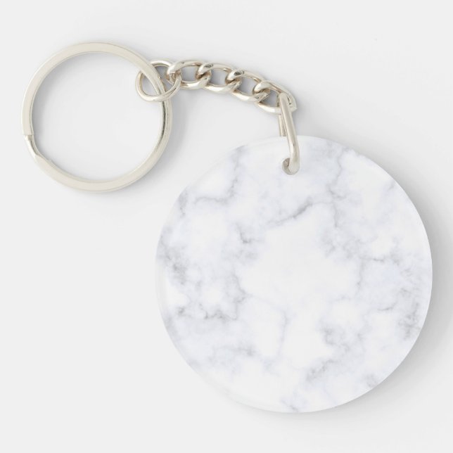 White Marble Key Ring (Front)