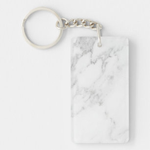 White Marble Key Ring
