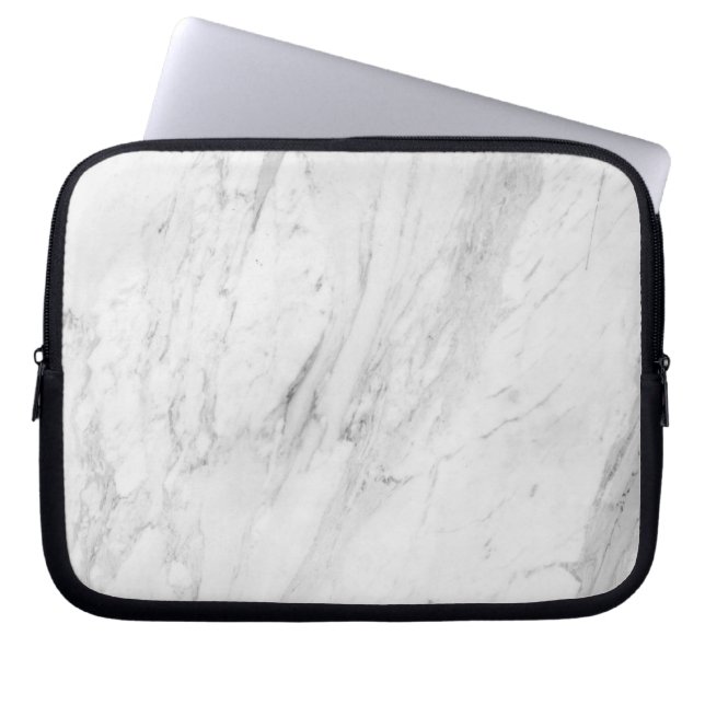 White Marble  Laptop Sleeve (Front)