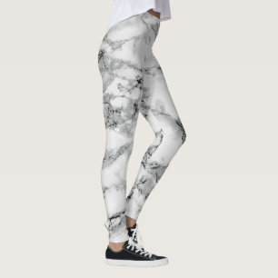 White Marble Leggings