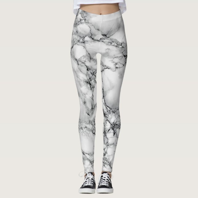 White Marble Leggings (Front)