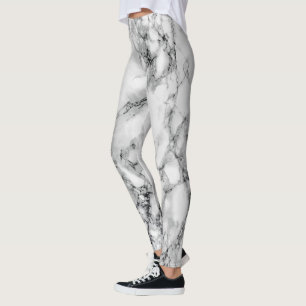 White Marble Leggings