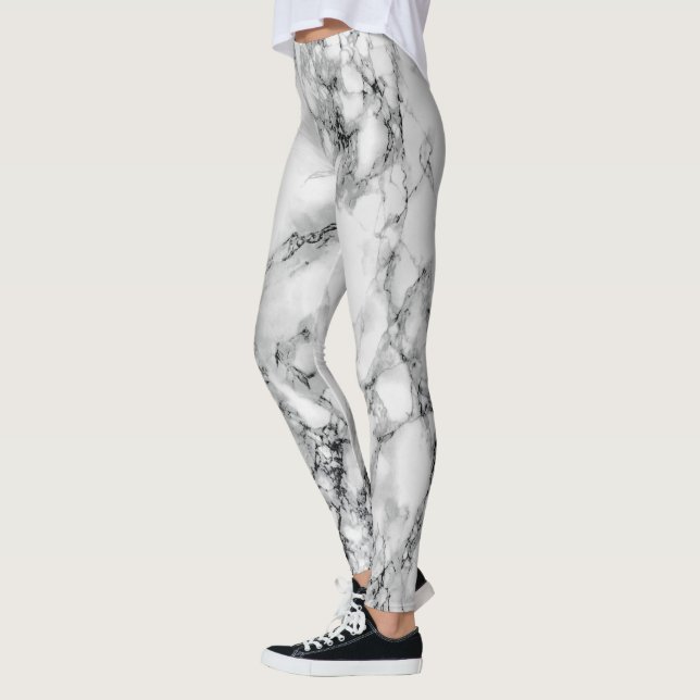 White Marble Leggings (Left)