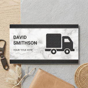 White Marble Logistics Transportation Cargo Truck Business Card