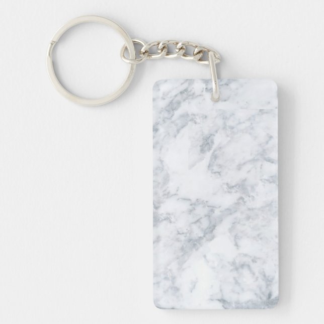 White Marble Look Key Ring (Front)