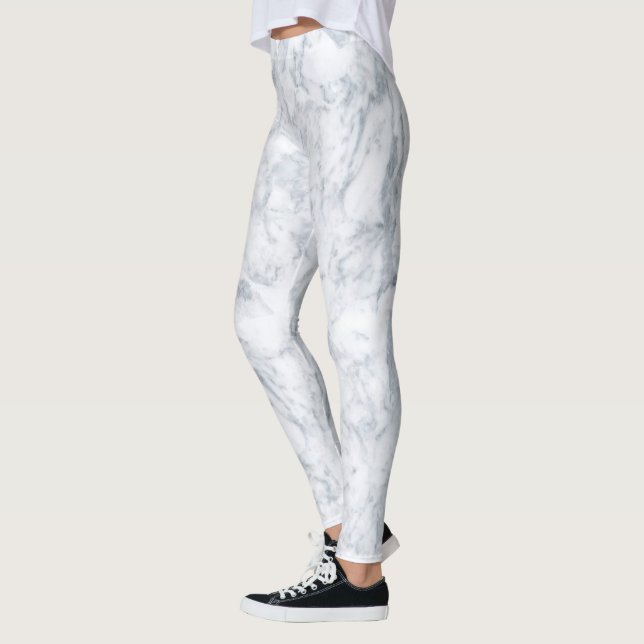 White Marble Look Leggings (Left)
