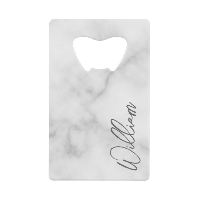 White Marble Modern Script Personalised Name (Front)