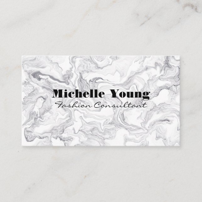 White Marble Modern Texture Background Business Card (Front)