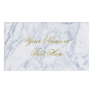 White Marble Name Tag