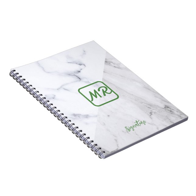 White Marble Notebook for Stylish Organisation (Right Side)