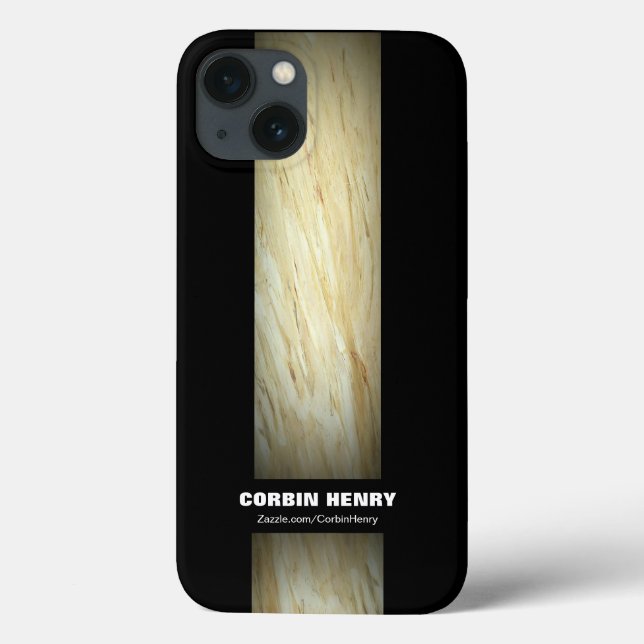 White Marble On Black iPad Case (Back)