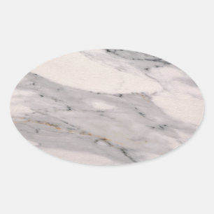 White Marble Oval Sticker