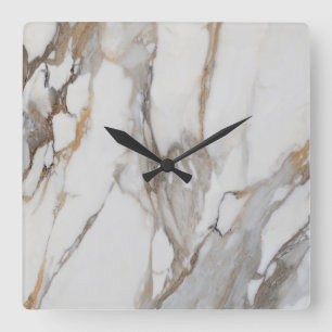 White Marble Pattern Modern Wall Clock