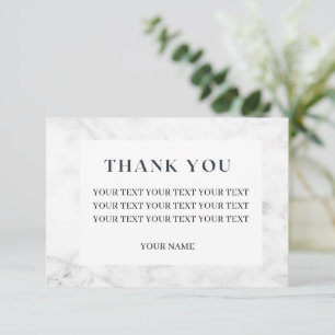 White Marble Personalise   Thank You Card