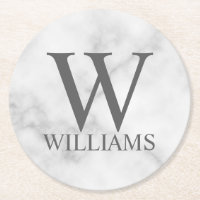 White Marble Personalised Monogram and Name